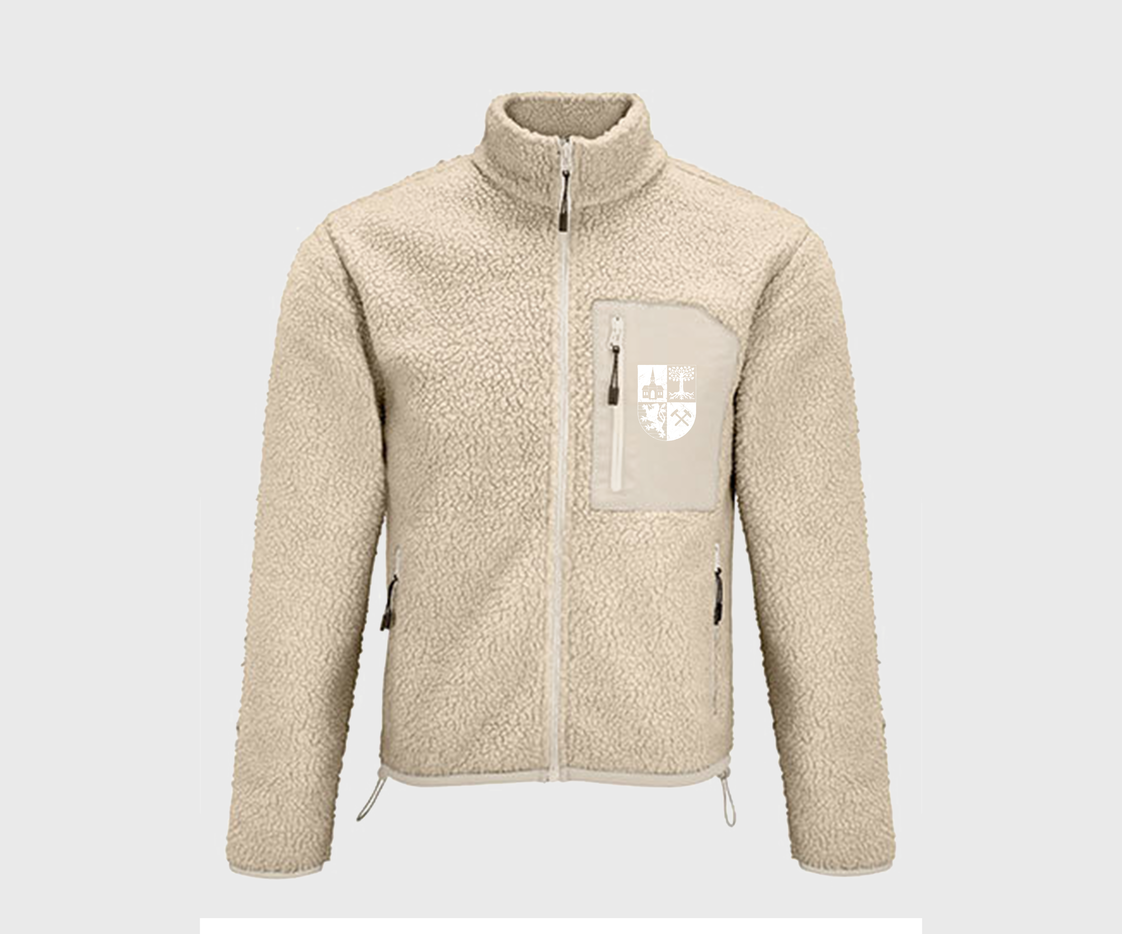 GE Wappen Weiß - Sharper Teddy Jacke Beige