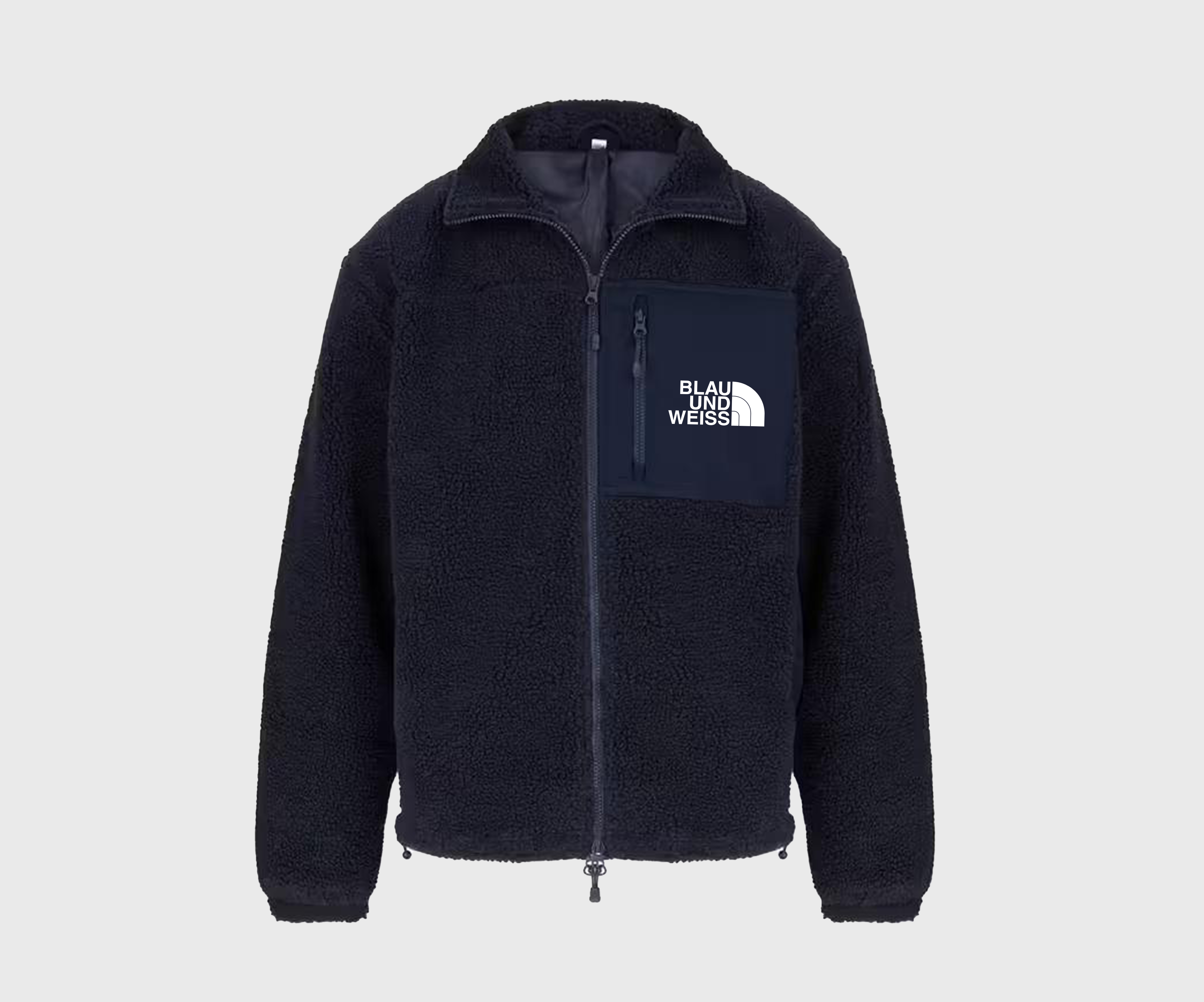 Blau Weiss Bogen - Sharper Teddy Jacke Blau